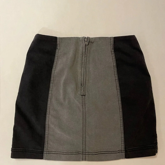 Free People black & gray denim skirt size 8 - Picture 2 of 4
